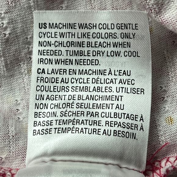 Style & Co Cotton Blend Pink White Yellow Floral Short Sleeve Shirt Women 3X - Picture 5 of 7